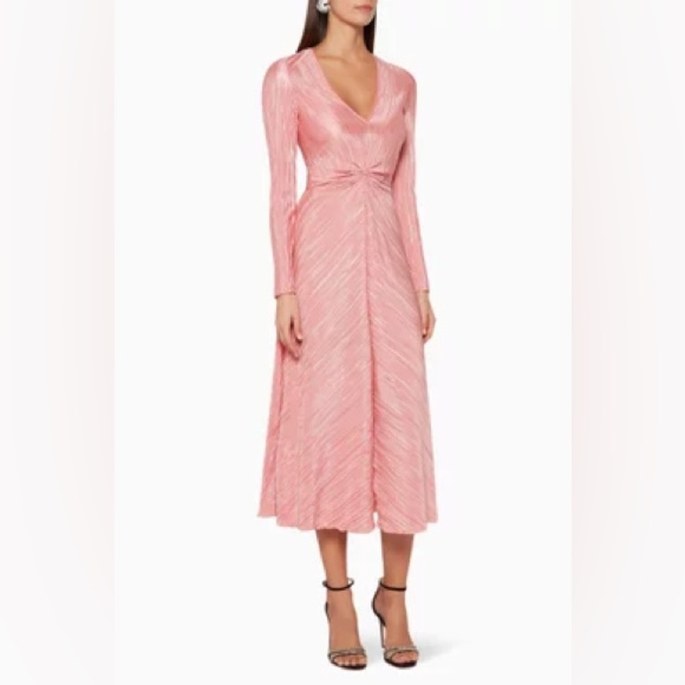 ROTATE Pink Long Sleeve Gown with Bishop Sleeves